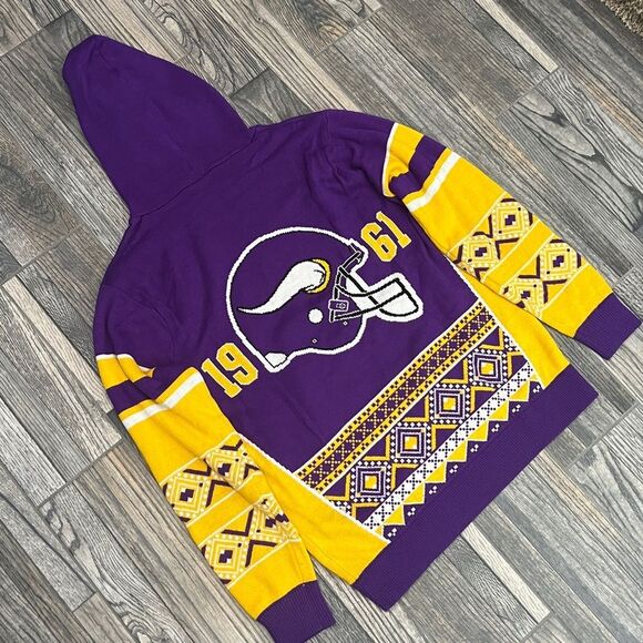 ๐ฅ๐ Vintage MINNESOTA VIKINGS NFL Football Sweater Hoodie Unisex Sz Medium - EU - Picture 8 of 12